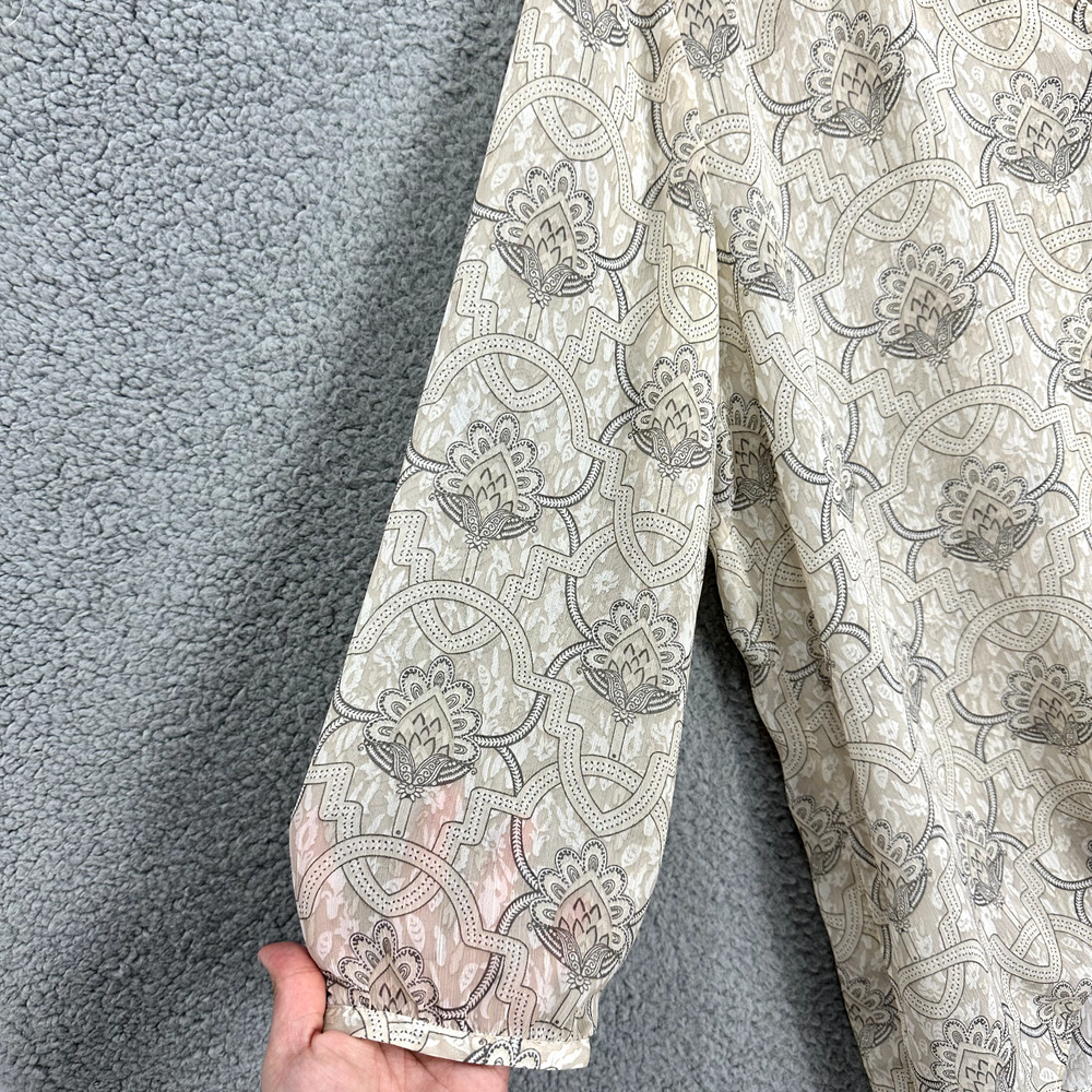 Saint Tropez West Boho Floral Sheer Top Flowy Coastal Layering Cottage Artsy - Picture 4 of 9